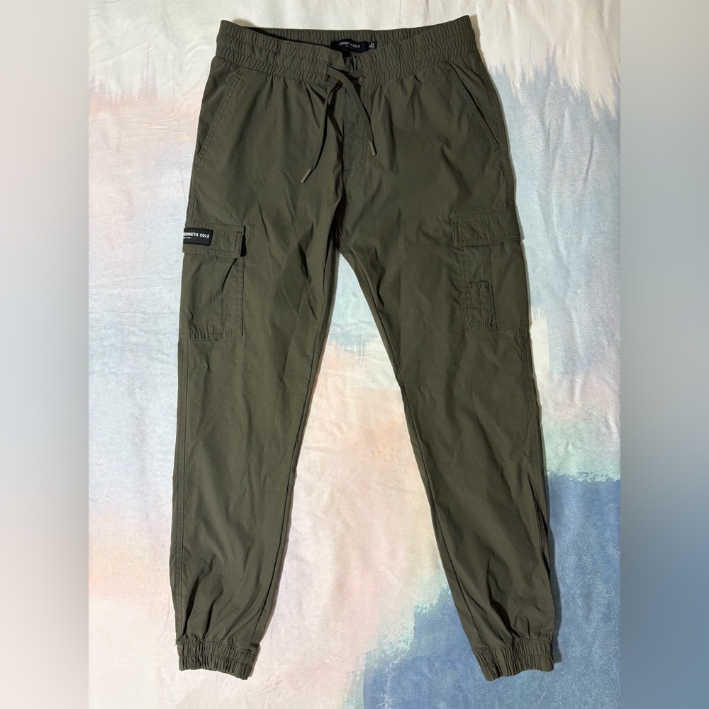 Kenneth Cole Men's Olive Cargo Pants